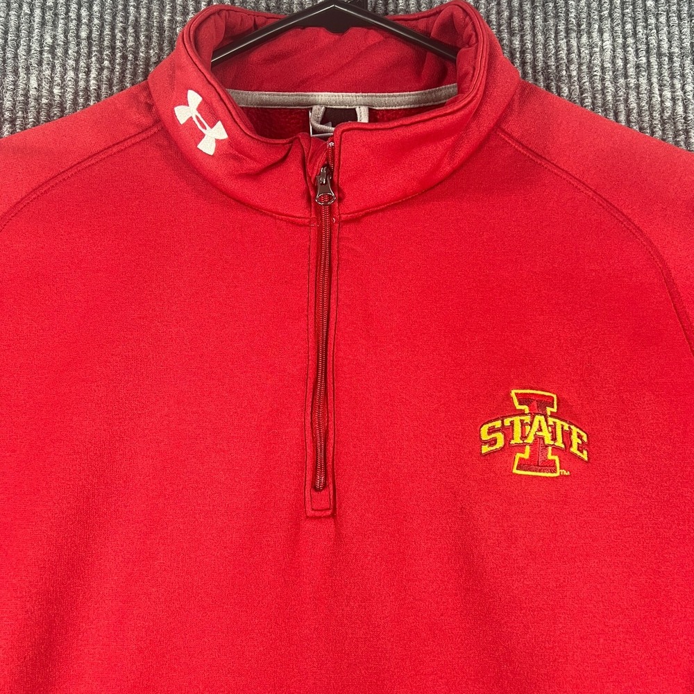Iowa State Cyclones Shirt Under Armour Mens Medium Red Long Sleeve 1/4 Zip